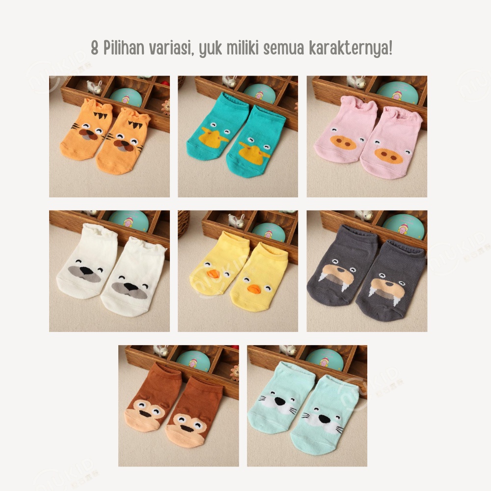 NIUKID KAOS KAKI ANAK BAYI CUTE ANIMAL 3D IMPOR KAOS KAKI KARAKTER PREWALKER ANTI SLIP BABY SOCKS ANIMAL