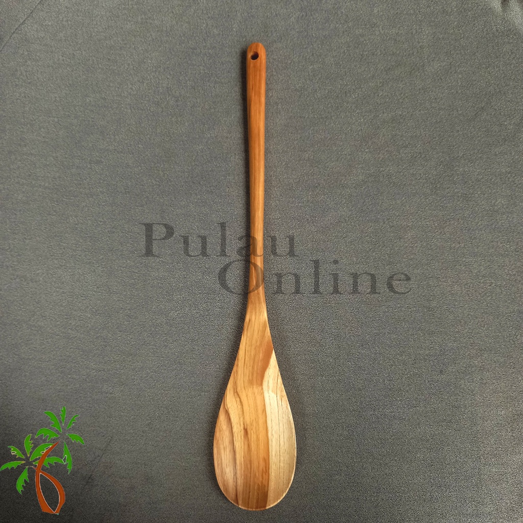 Spatula Bulat Oval kayu sawo 35 cm - Sutil kayu masak - Sutil Kayu Bulat