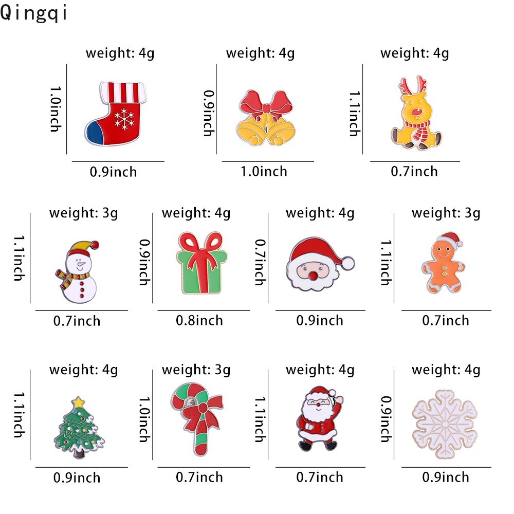 Bros Pin Enamel Desain Pohon Natal Rusa Snowman Santa Claus Bell Untuk Aksesoris Pesta Anak