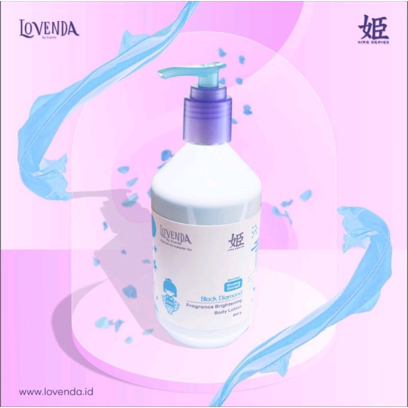 LOVENDA HIME BLACK DIAMOND GINSENG EXTRACT FRAGRANCE BRIGHTENING BODY LOTION 300ML