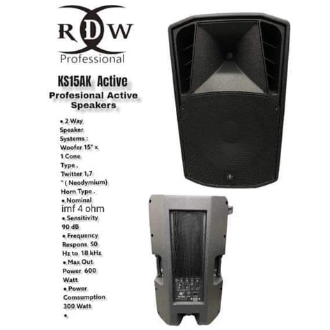 Speaker aktif 15 inch RDW KS 15AK KS15AK Original