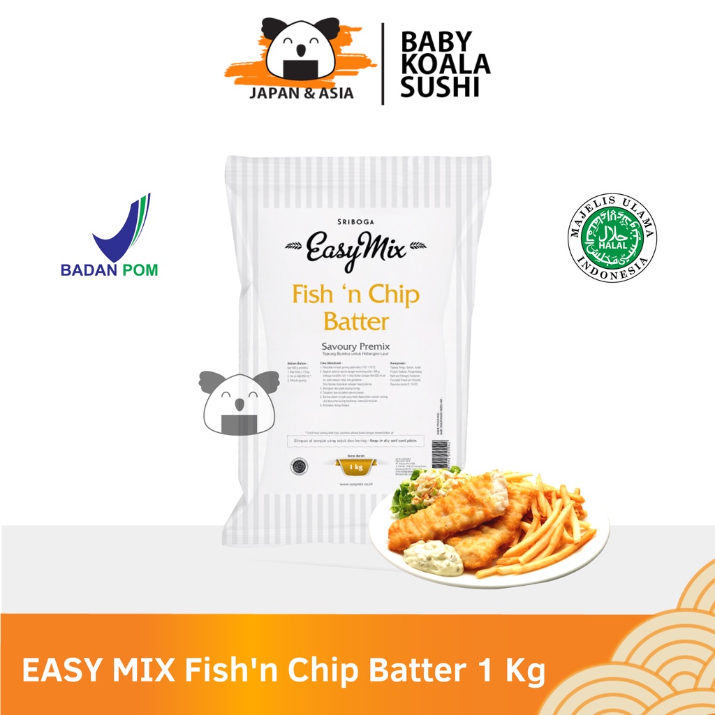 EASY MIX Tepung Fish n Chip Batter 1 Kg Halal | Steak Ikan Dori
