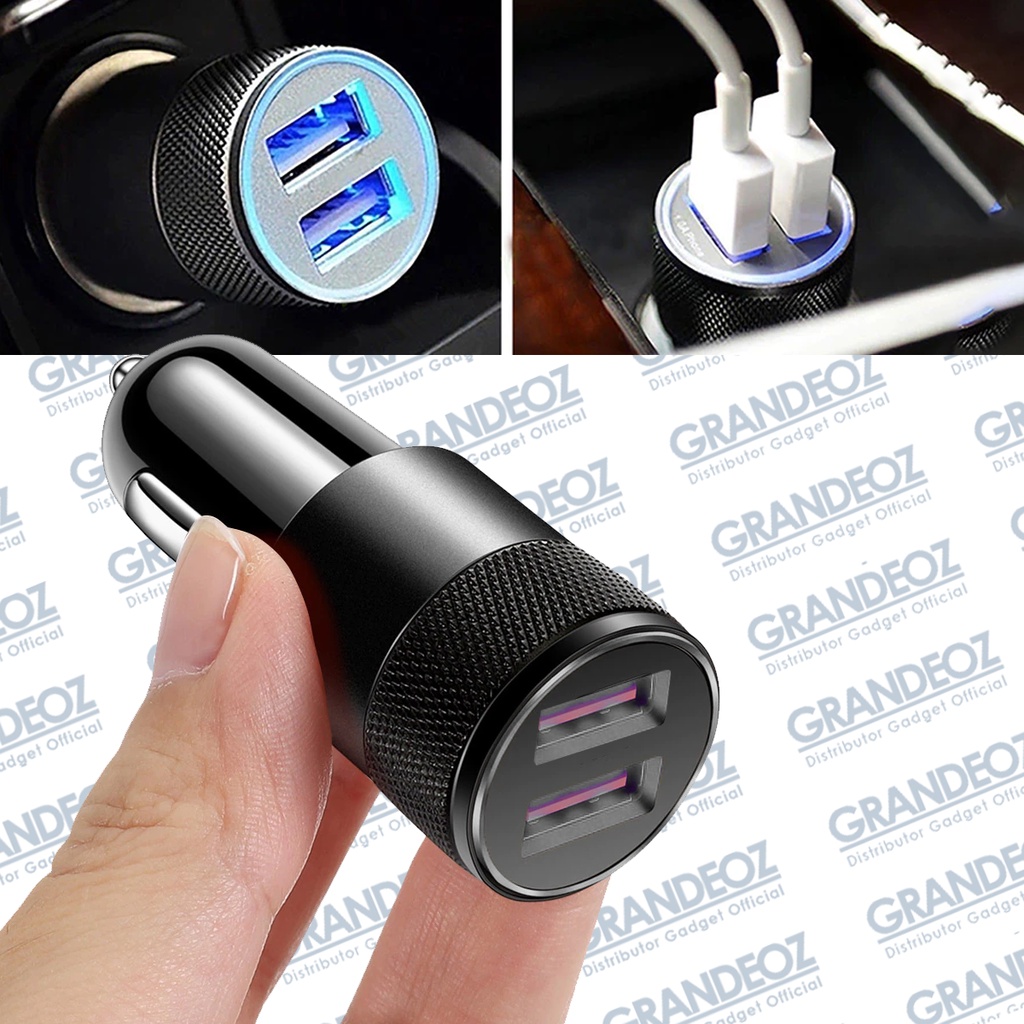 2 PORT Dual USB Car Charger 2.1A Kepala Colokan Cas 2 Port Mobil Adapter FAST CHARGING HANDPHONE MOB