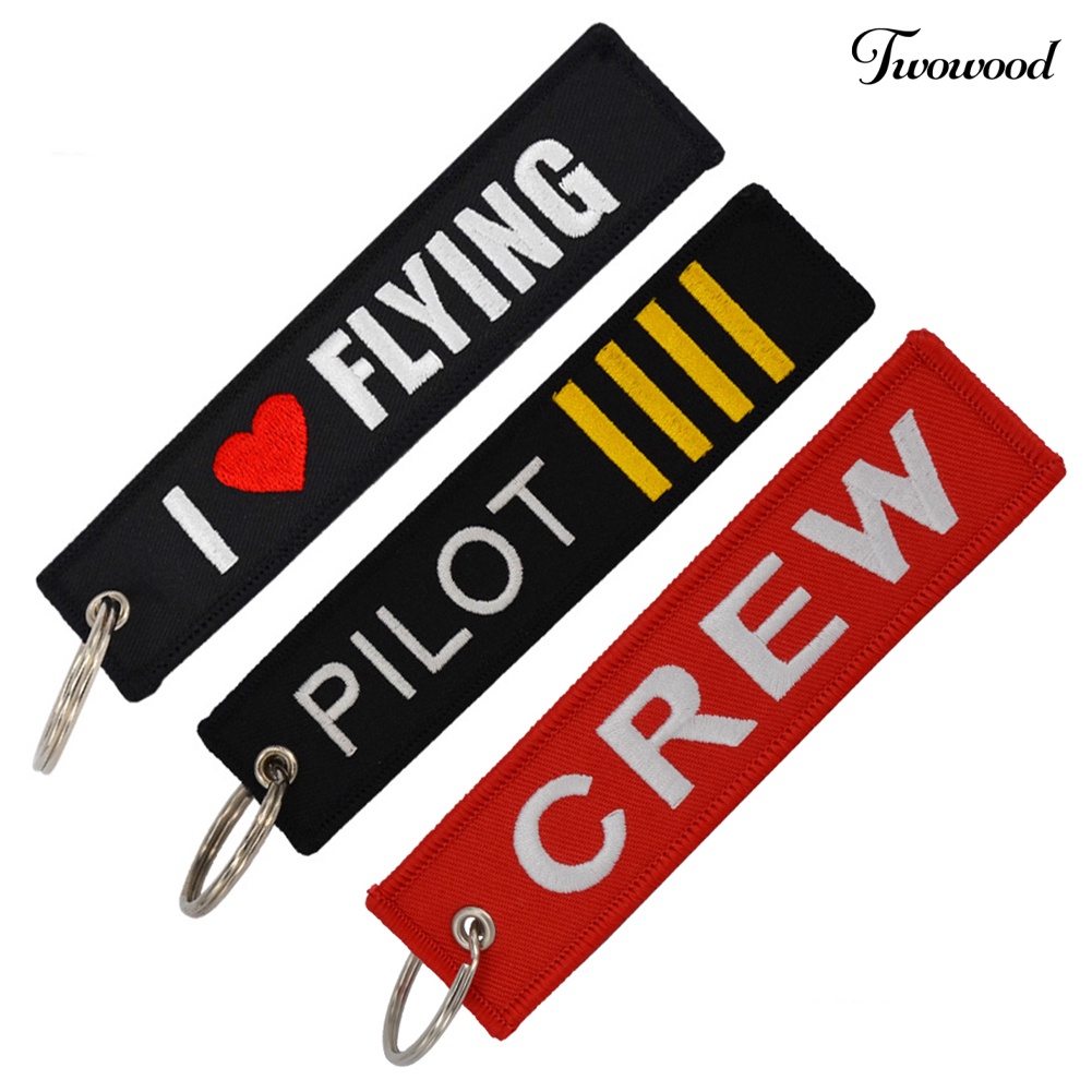 Twowood Gantungan Kunci Motor Motif Bordir Tulisan