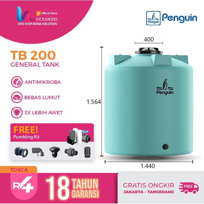 Tangki Air   Penguin TB 200 / Toren Air / Tandon Air