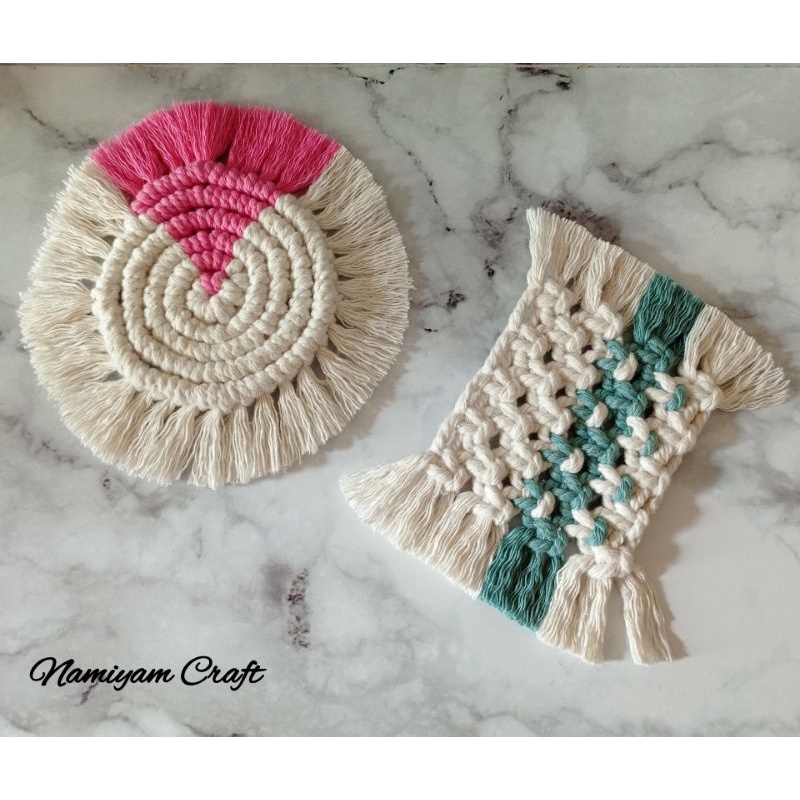 Macrame Coaster | Tatakan Gelas Macrame | Alas Gelas