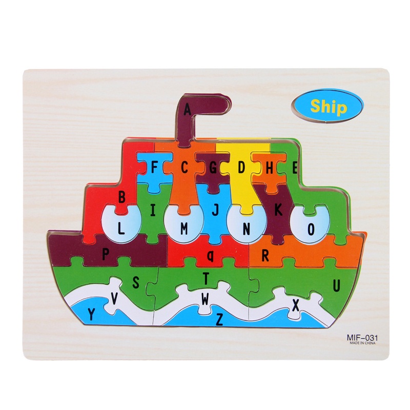 Puzzle kayu huruf mainan edukasi anak Jigsaw puzzle/ 272