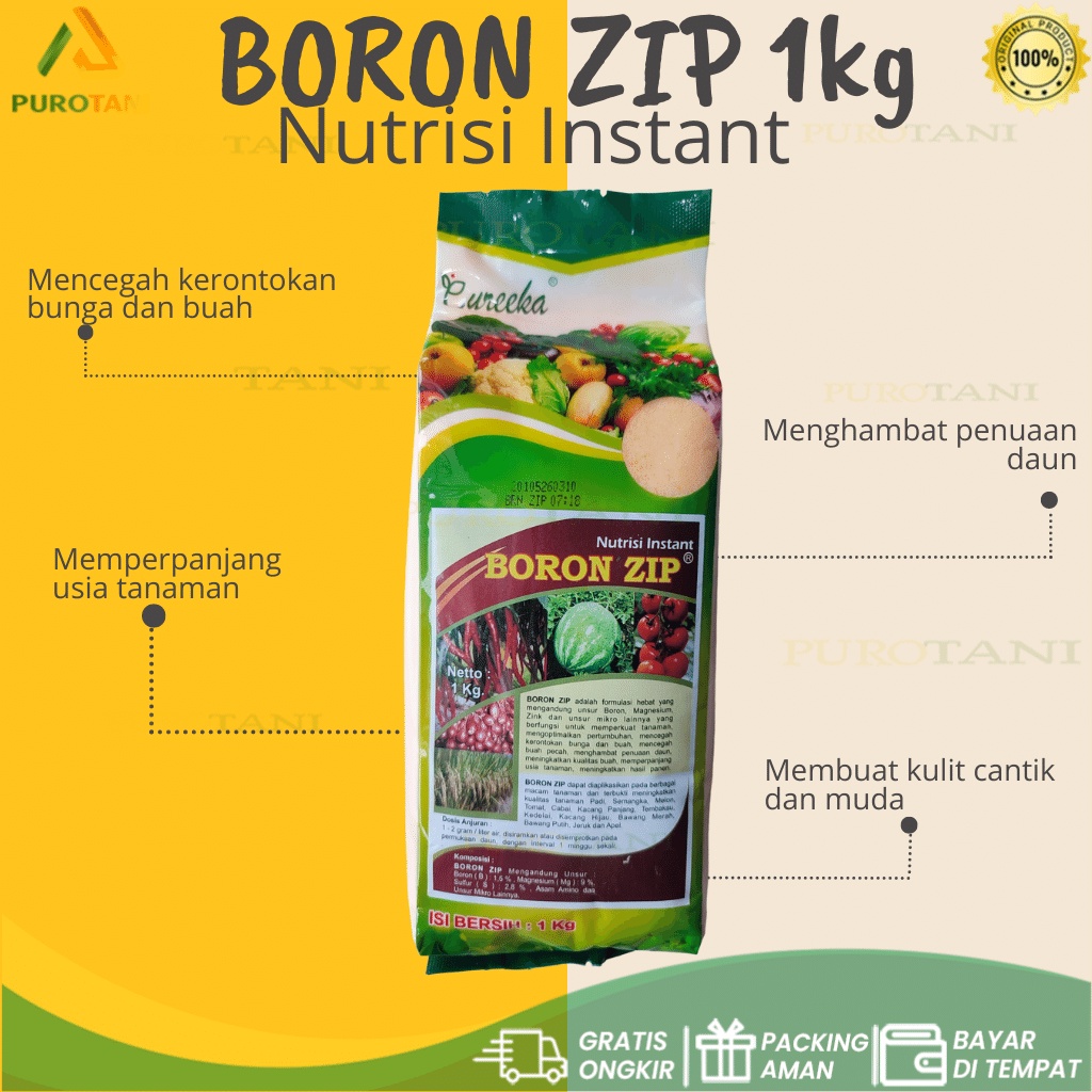 Pupuk Boron BORON ZIP 1kg Nutrisi Instant