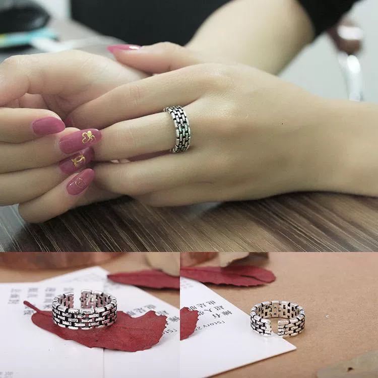 Cincin Berlian Model Terbuka Gaya vintage retro Eropa Amerika Untuk Pria