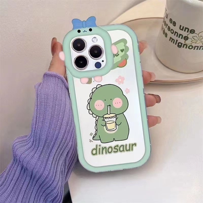 Ins Case Motif Dinosaurus Untuk iPhone 14 14pro 14Plus 14prm 13prm 11 6splus 7Plus 8Plus Xr XS 13 12pro Max