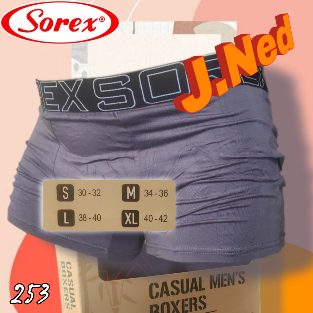 J253T (ISI 3 PCS) CELANA DALAM PRIA BOXER SOREX SIZE S - XL