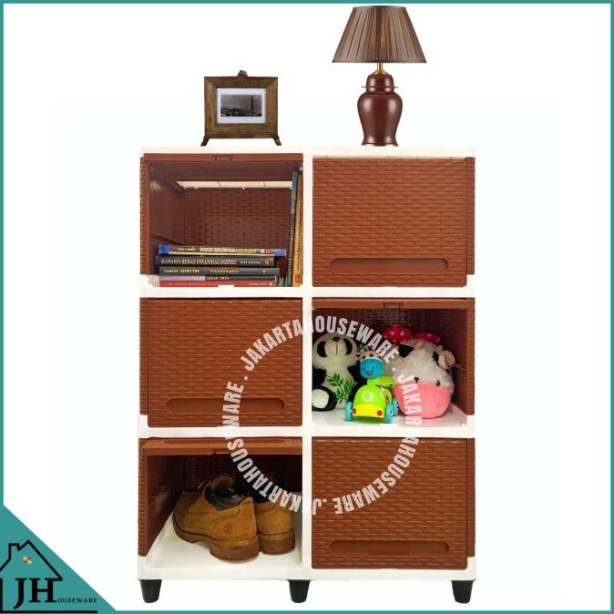 

Lemari Plastik Serbaguna Lemari Cabinet Club Flip Double Susun 3