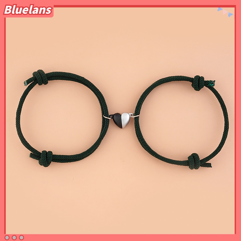 2pcs Gelang Rantai Magnetik Bahan Alloy Untuk Pasangan