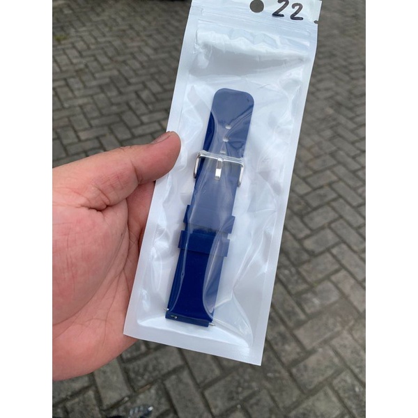 Strap Tali Jam Tangan Silikon lembut 22mm biru 9909 new produk