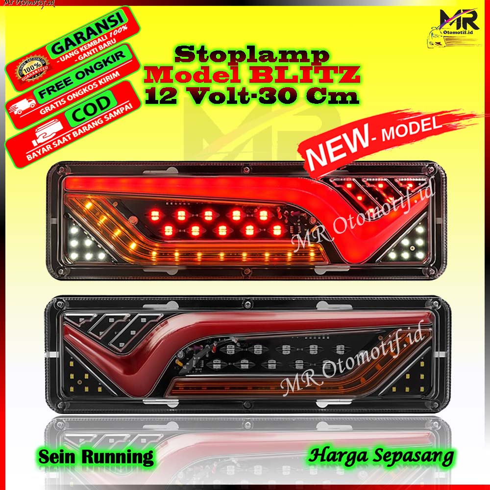 Lampu Rem Belakang Stop Lamp LED Model Blitz ST 1237 Truk Canter Hino Pickup Pikup L300 New Carry Gr