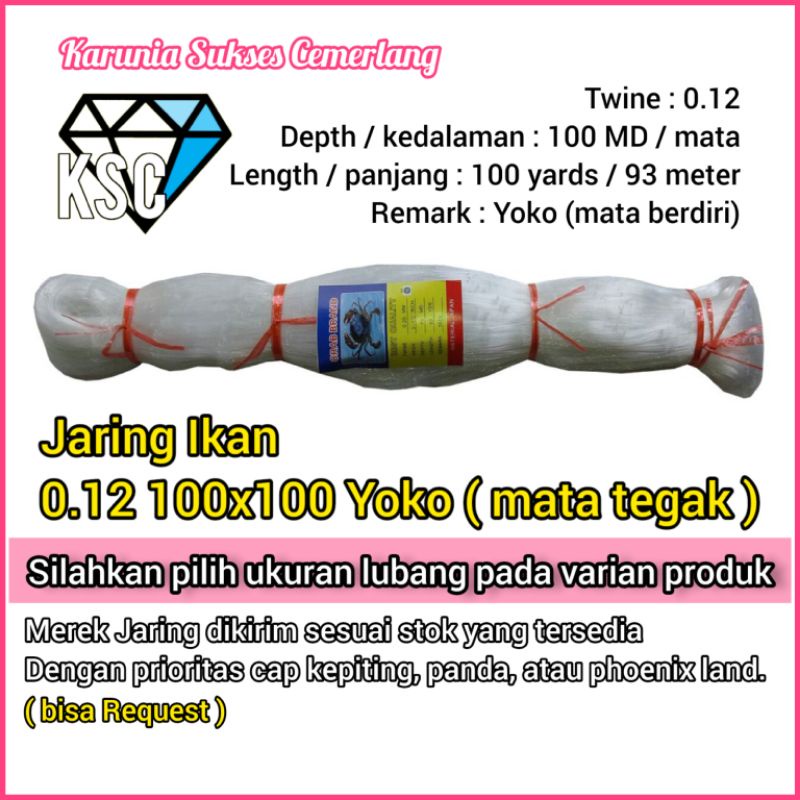 New JARING IKAN / JARING SENAR 0.12 - 100X100 YOKO