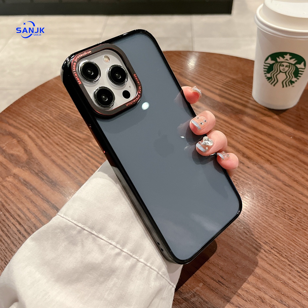 New high quality!! Suitable for iPhone 14 dark purple black anti fingerprint phone case iPhone 14 plus 12 13 14 Pro Max hard case metal camera+metal button phone case