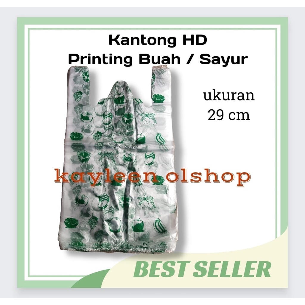 Kantong plastik hd bening motif buah kresek uk 29