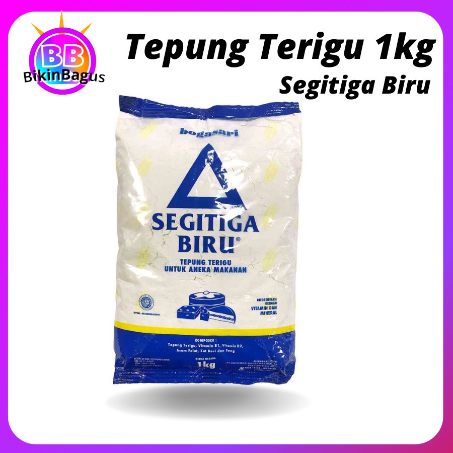 

Promo Tepung terigu Segitiga Biru 1 Kg Bogasari Cocok Buat Kue Gorenga