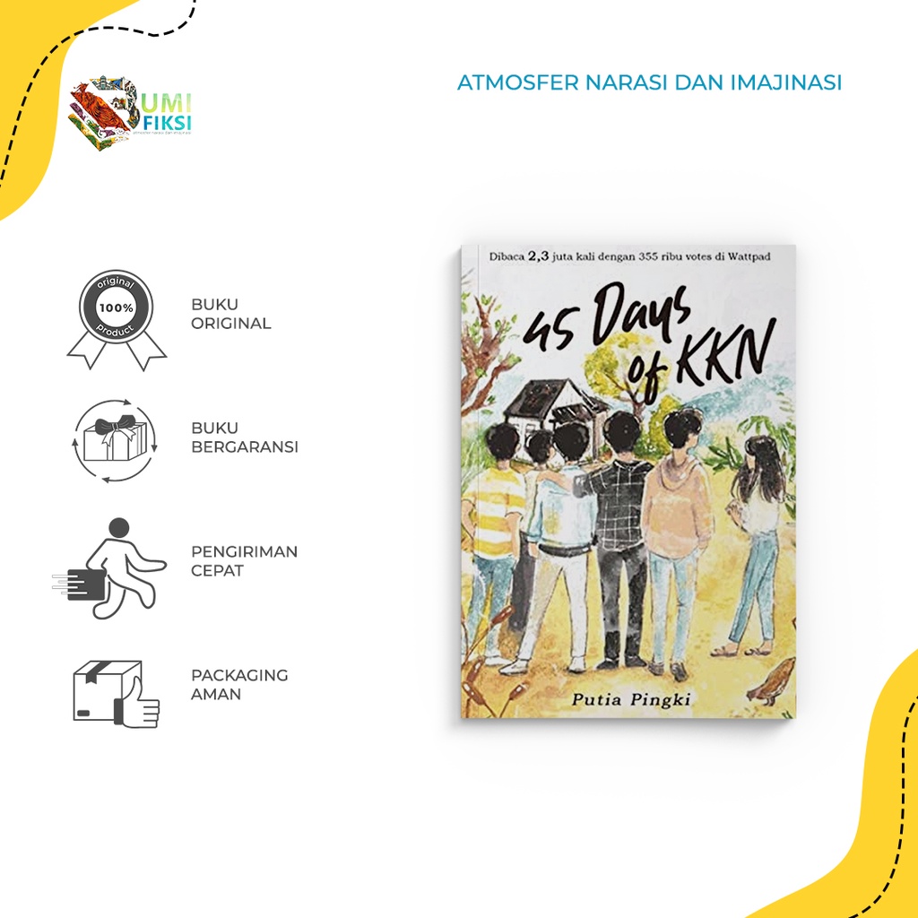 Buku Novel 45 Days Of KKN - Putia Pinky - Akad - Gratis Biaya Packing