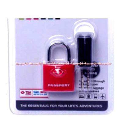 Passport Key Padlock TSA Lock Mini Padlock For Travelling Gembok Koper Kecil Warna Hitam Merah Pasport Tsa lok Pad Lock