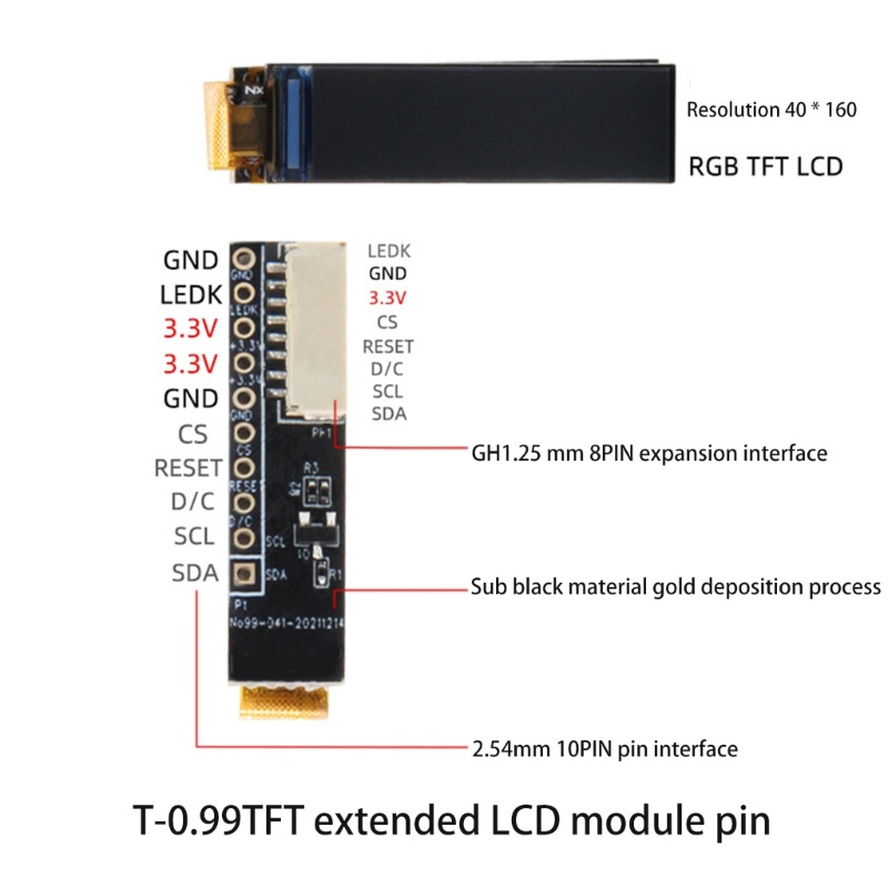 Bunga LILYGO® Ttgo T-0.99Inch Papan Sirkuit Ekspansi Tampilan LCD GH1.25mm