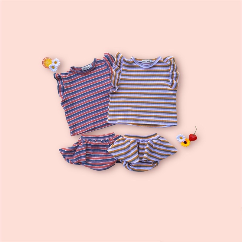 Noccana Stripe One Set / Setelan Baju Bayi / Baju Bayi