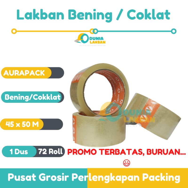 

LAKBAN BENING COKLAT 45MM X 50 METER AURAPACK KUAT