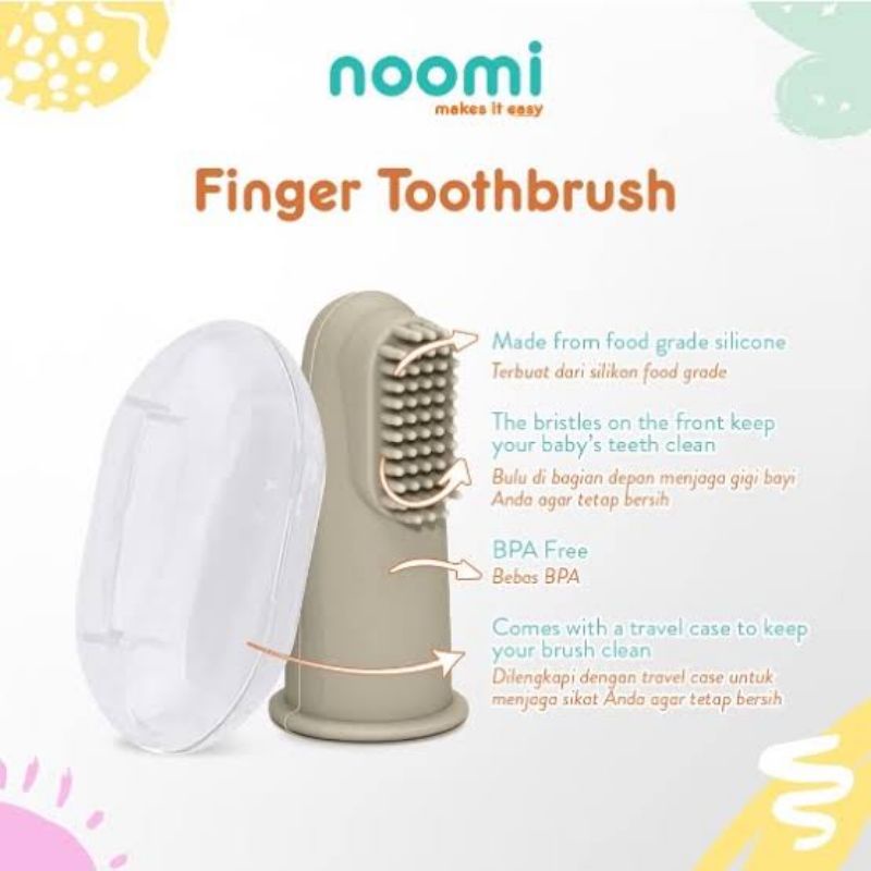 Noomi Baby Finger Toothbrush Silicone Case isi 2pc - Nomi Sikat Lidah Bayi Silikon - Fingers Tooth Brush