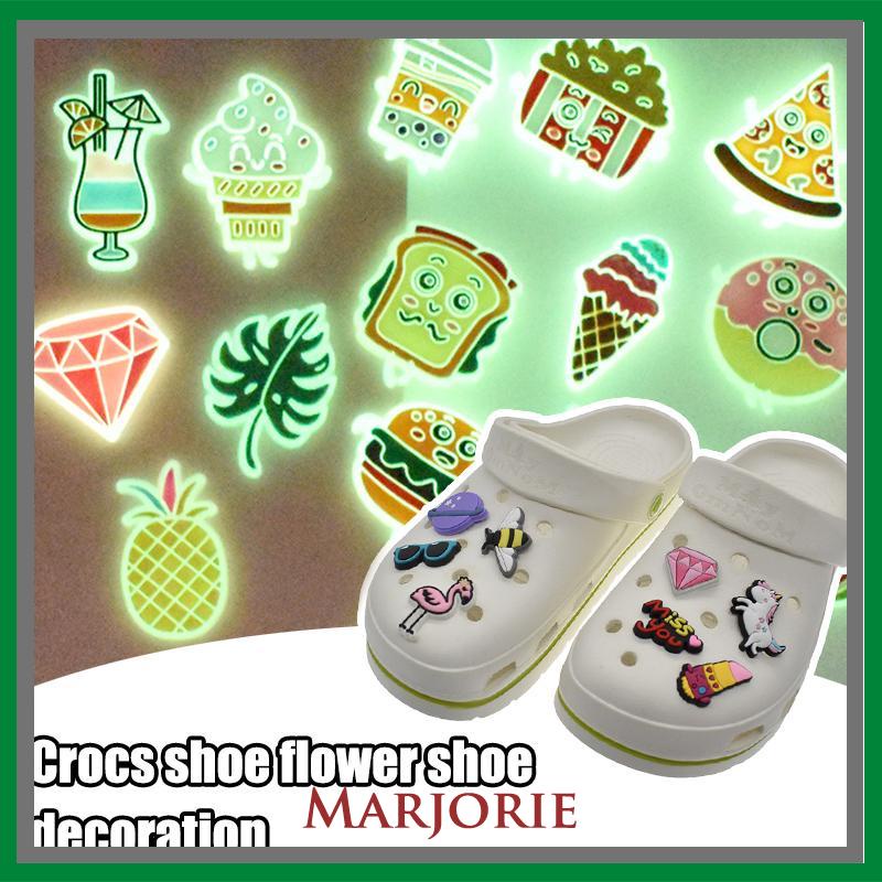 Charms Pin Bahan Pvc Glow In The Dark Desain Makanan Untuk Aksesoris Charms Fashion-MJD