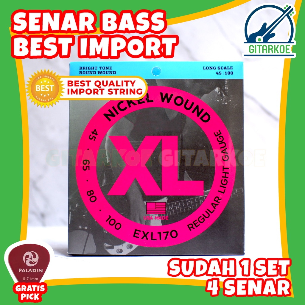 Senar Bass Elektrik DAddario 4 Senar 045 EXL170