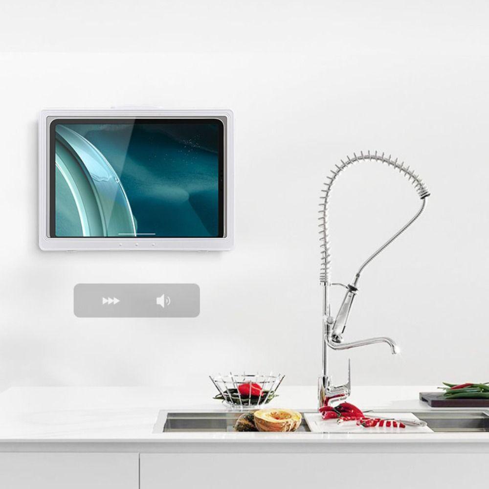 [Elegan] Shower IPad Holder 1pcs Anti Embun Untuk Kamar Mandi, Dapur Tahan Air Dipasang Dinding Layar Sentuh Lazy Stand