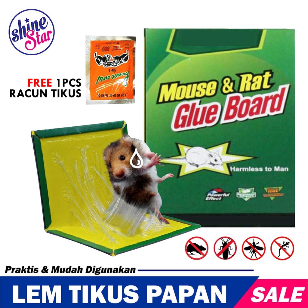 SHINE STAR - [ COD ] Lem Tikus Papan IMPORT Perangkap Tikus PALING AMPUH dan  SUPER LENGKET Jumbo Besar