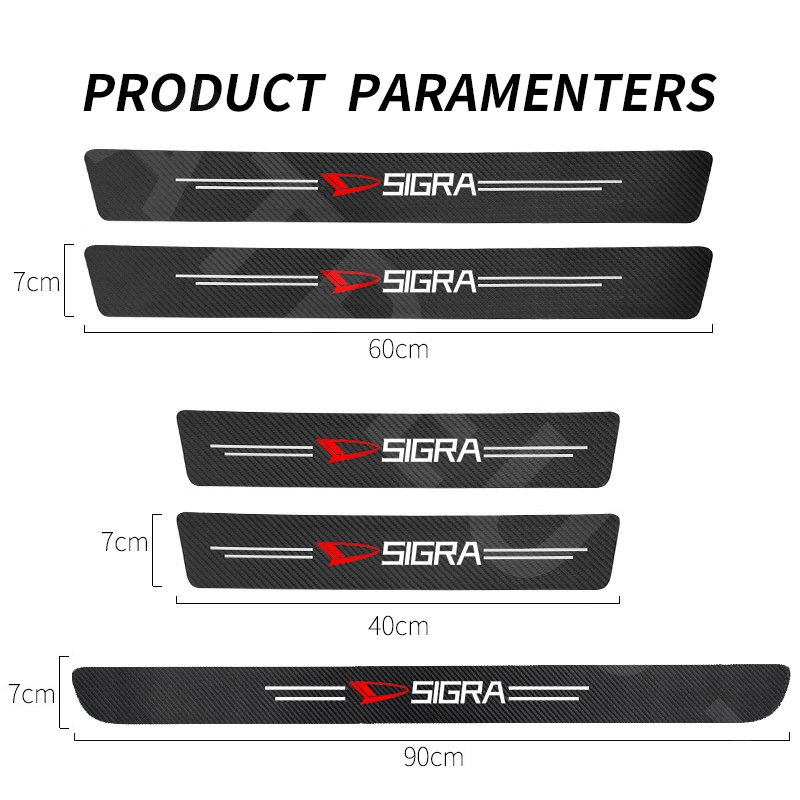 Daihatsu Sigra Carbon Fiber Car Door Sticker Protector Auto Threshold Strips Sticker Anti Gores