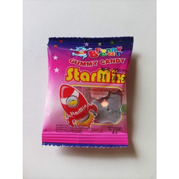 

Funny Bear Bee Star Mix Gummy Candy 8g Permen Kenyal