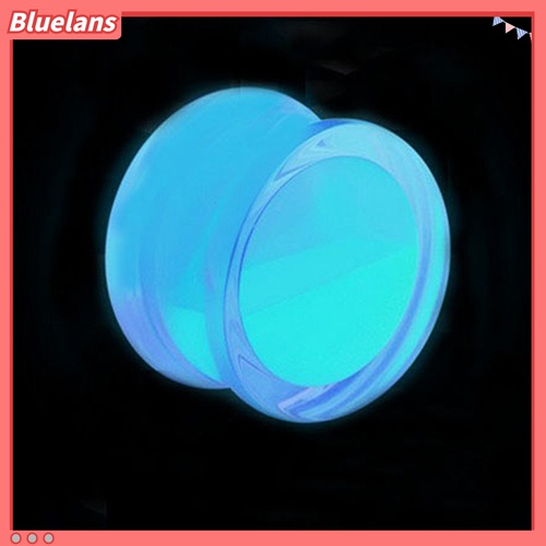 Pelebar Tindikan Telinga Model Double Flare Glow in the Dark Untuk Unisex