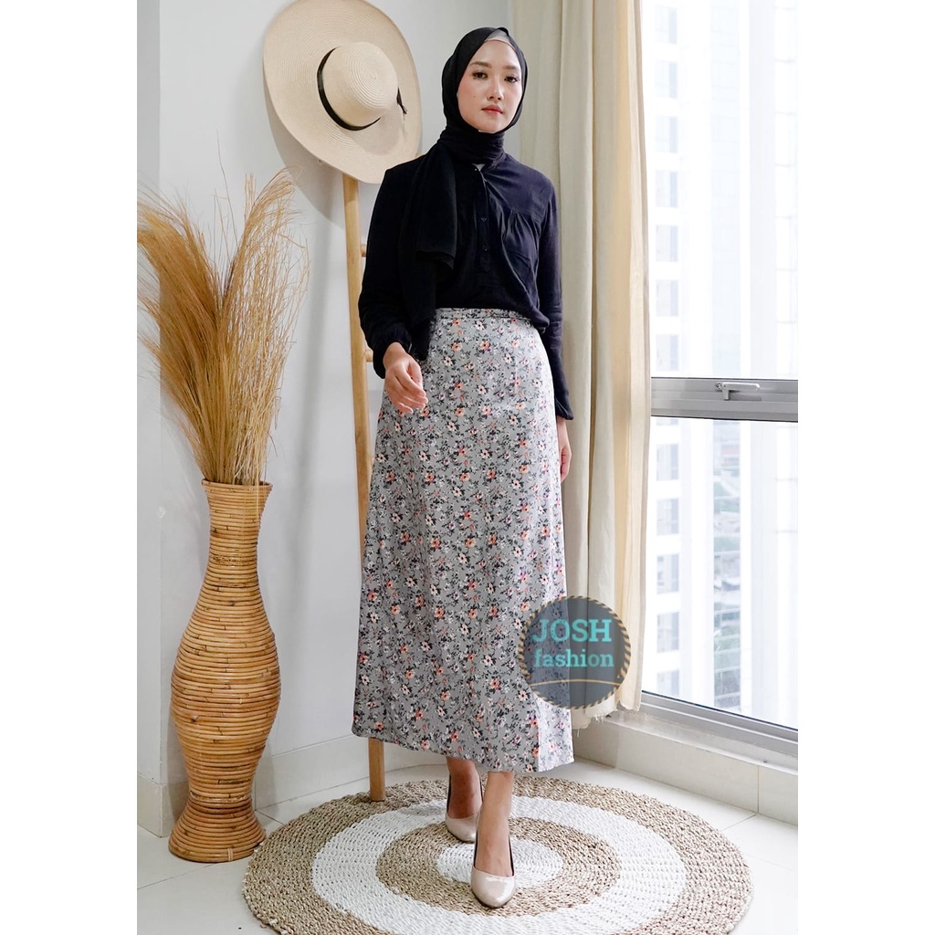 ROK DAISY SKIRT KOREA A-LINE/ROK MOTIF BUNGA/ROK PANJANG WANITA L-XL-XXL