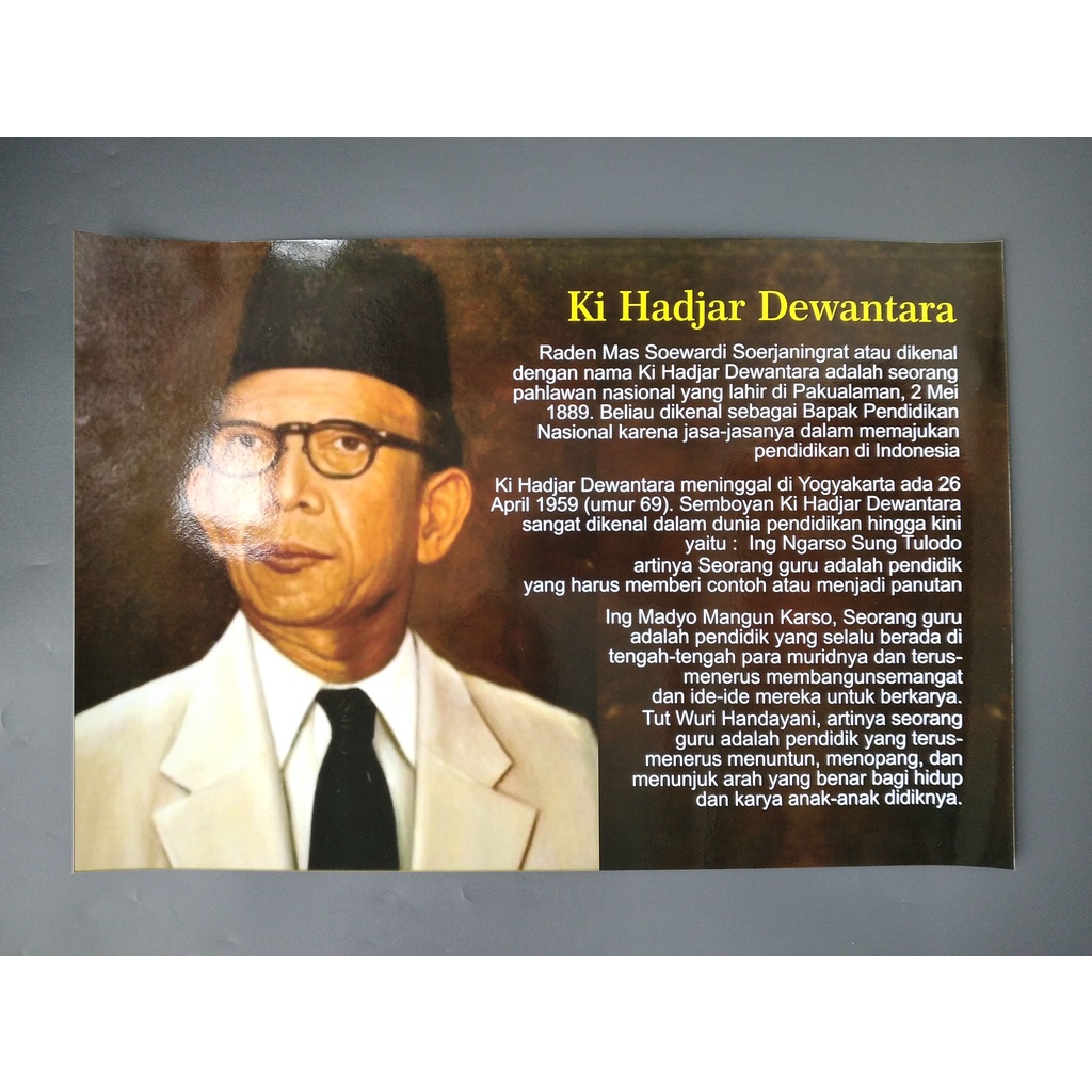 Poster Ki Hajar Dewantara, Poster Sekolah, Poster Pahlawan Nasional, Poster Quote