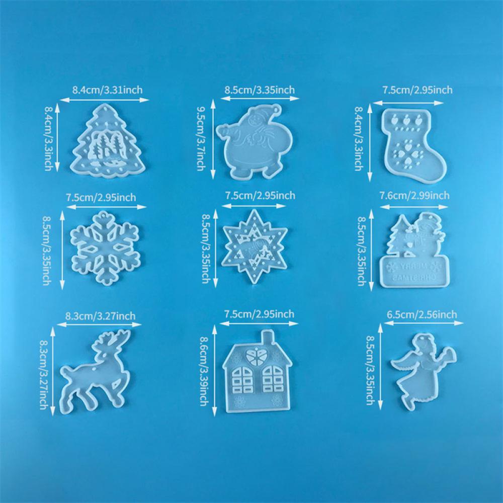 Timekey Cetakan Resin Epoksi Silikon Bentuk Rusa / Lonceng / Pohon Natal Untuk Membuat Perhiasan DIY V4W9