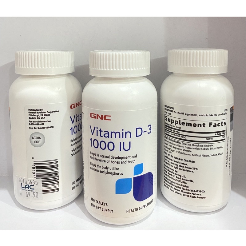 Jual GNC VITAMIN D3 1000iu 180 TABLET VITAMIN D3 1000 IU Shopee Indonesia