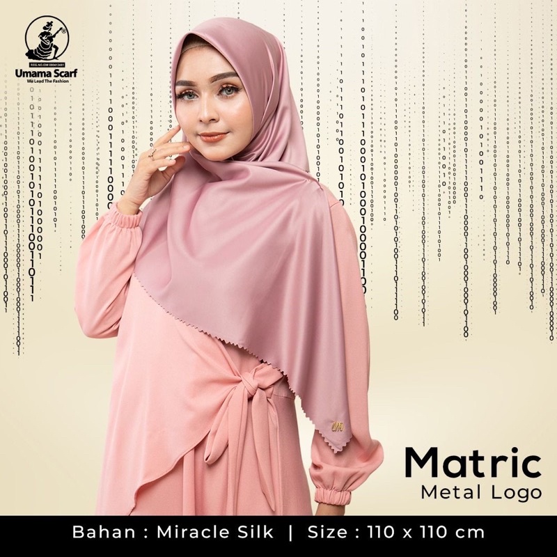SEGIEMPAT MATRIC METAL LOGO UMAMA SCARF / SQUARE POLOS VOAL MURAH PLAT BESI
