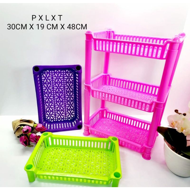 Rak minion segi empat / rak serbaguna 3 susun / rak bumbu