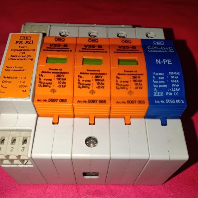 Penangkal Petir Arrester 4Pole Obo Fsu V25 Dan Npe/ Surge Arrester Obo
