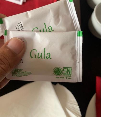 

BAYAR DITEMPAT✔️(SNI) gula putih sachet ber BPOM 6gr / white sugar sachet isi 250pack|RA4