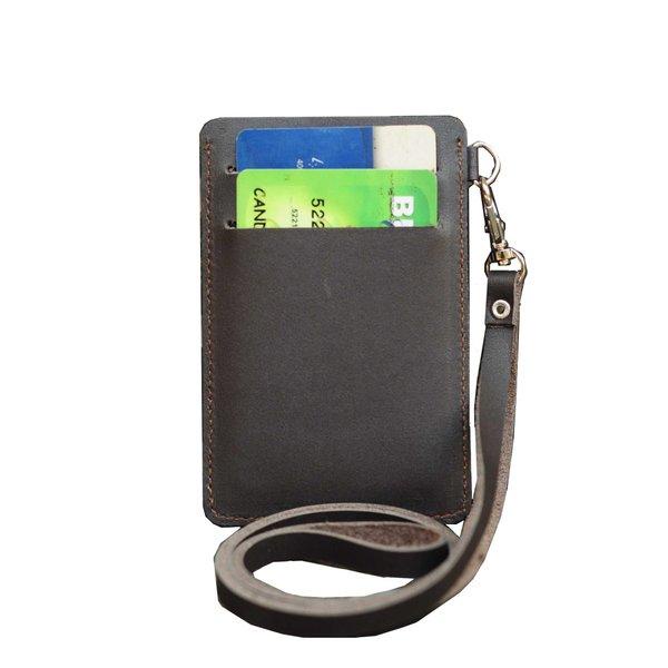 

Id Card Holder Name Tag Tempat Kartu Nama Gantungan Kulit Coklat Tua