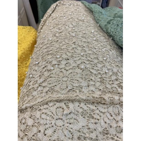 kain Brokat lace mutiara (KODE J3819)