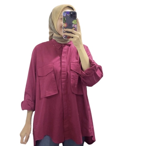 ZASKIYA - PITA TOP / KEMEJA ATASAN PUTRI BLOUSE / BAJU WANITA KANCING KERAH BUSUI FRIENDLY