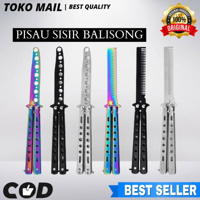 Sisir Balisong Tumpul Alat Latihan Freestyle Butterfly Training Comb Stainless Steel