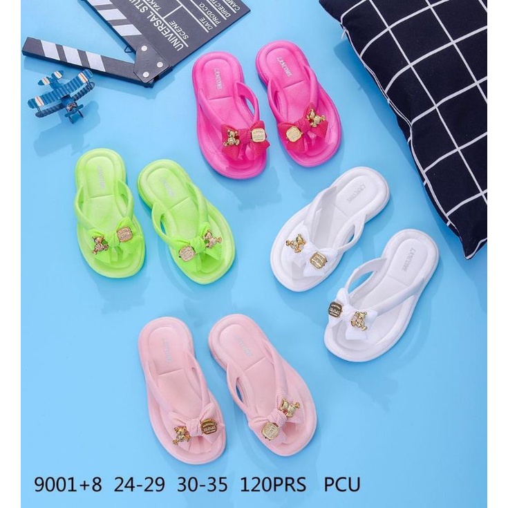 Sandal jepit anak perempuan Motif Pita Cantik sandal anak cewek import Kekinian nyaman Sandal jelly anak perempuan viral