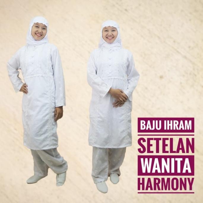 Setelan Baju Ihram Ihrom Wanita Harmony Katun Perlengkapan Haji Umroh